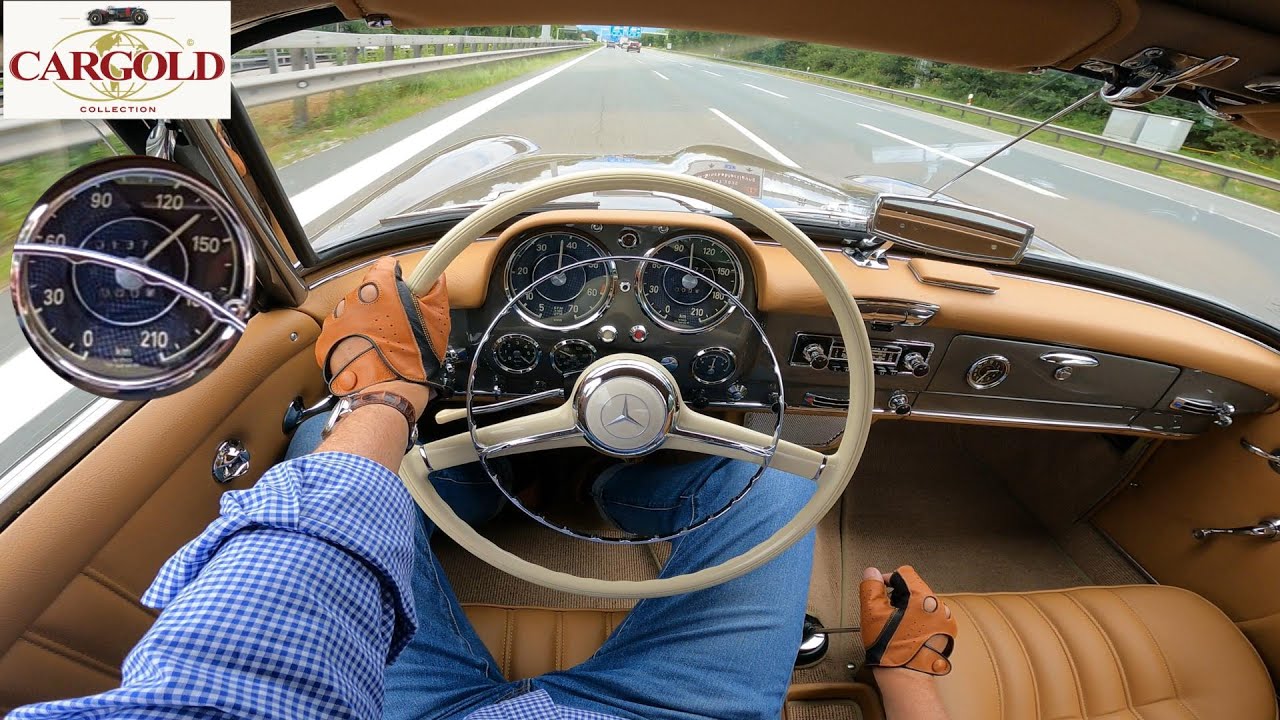 Mercedes 190 SL, Autobahn Germany - High Speed