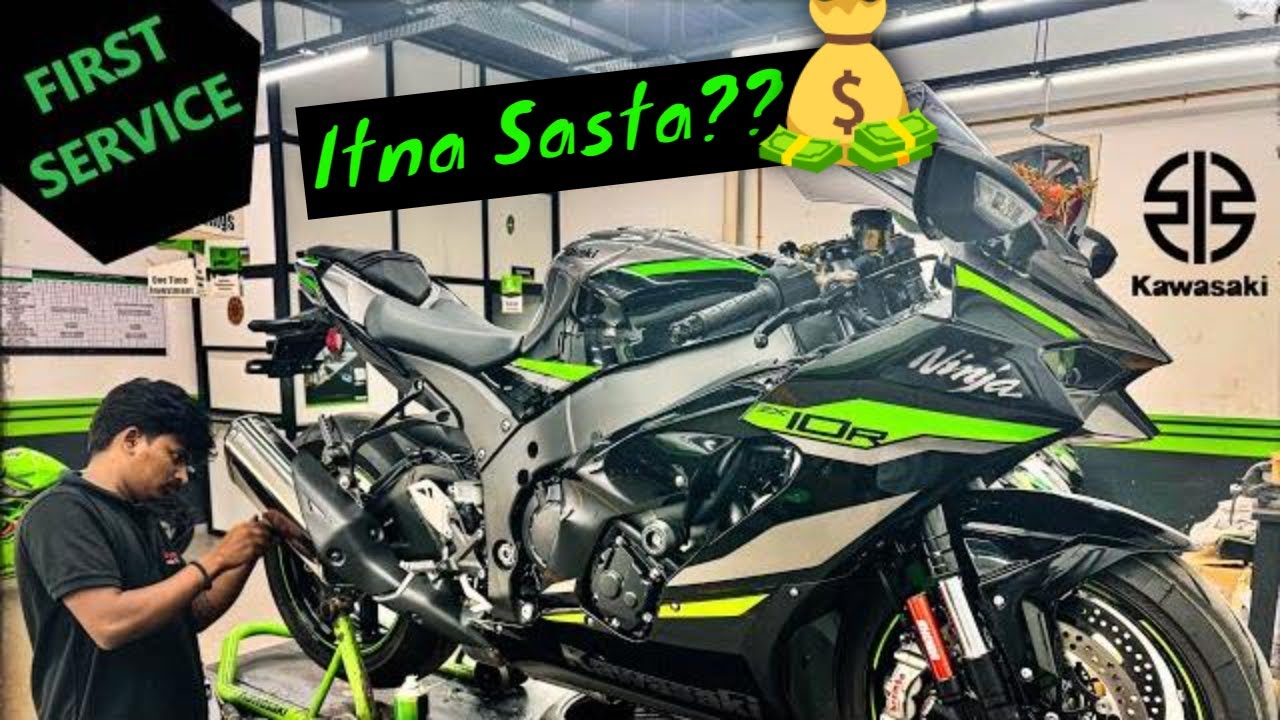KAWASAKI ZX10R FIRST SERVICE COST💰FULL SERVICE VIDEO🎥