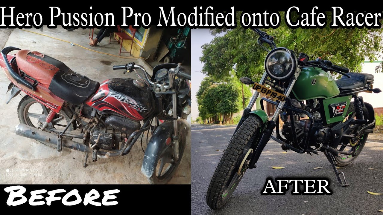 HERO PESSION PRO modified into cafe racer Full modified bike