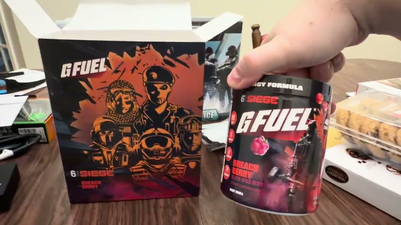 Unboxing Gfuel Rainbow Six Siege Breach Berry