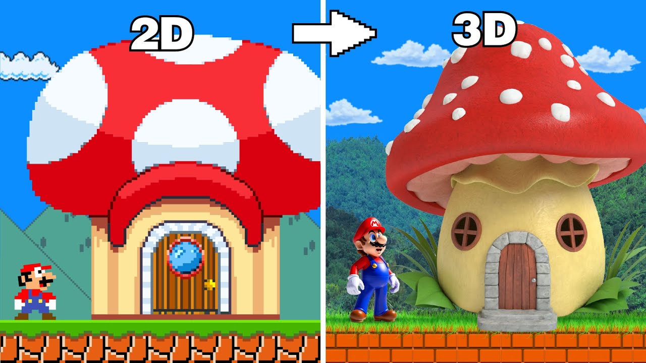 Марио пытается пройти Super Mario Bros., но всё превращается в трёхмерное изображение...