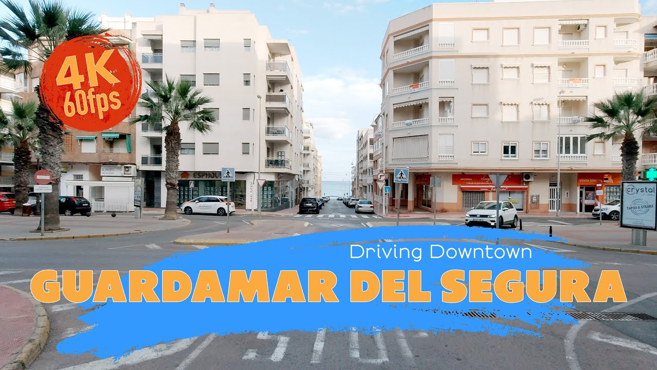 GUARDAMAR del SEGURA, Spain. Driving Downtown/Conducir por la ciudad. 4K 60fps