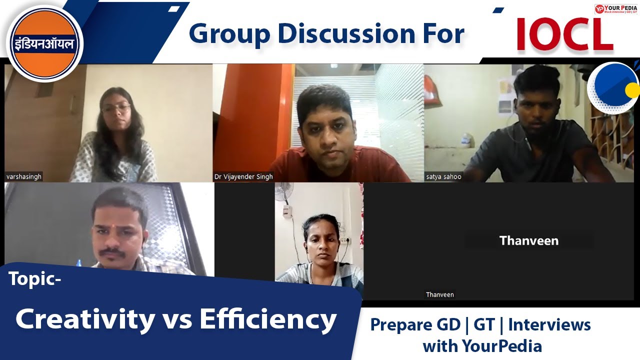 GD Creativity vs Efficiency | IOCL | Start GD GT Guidance for PSU's with YourPedia