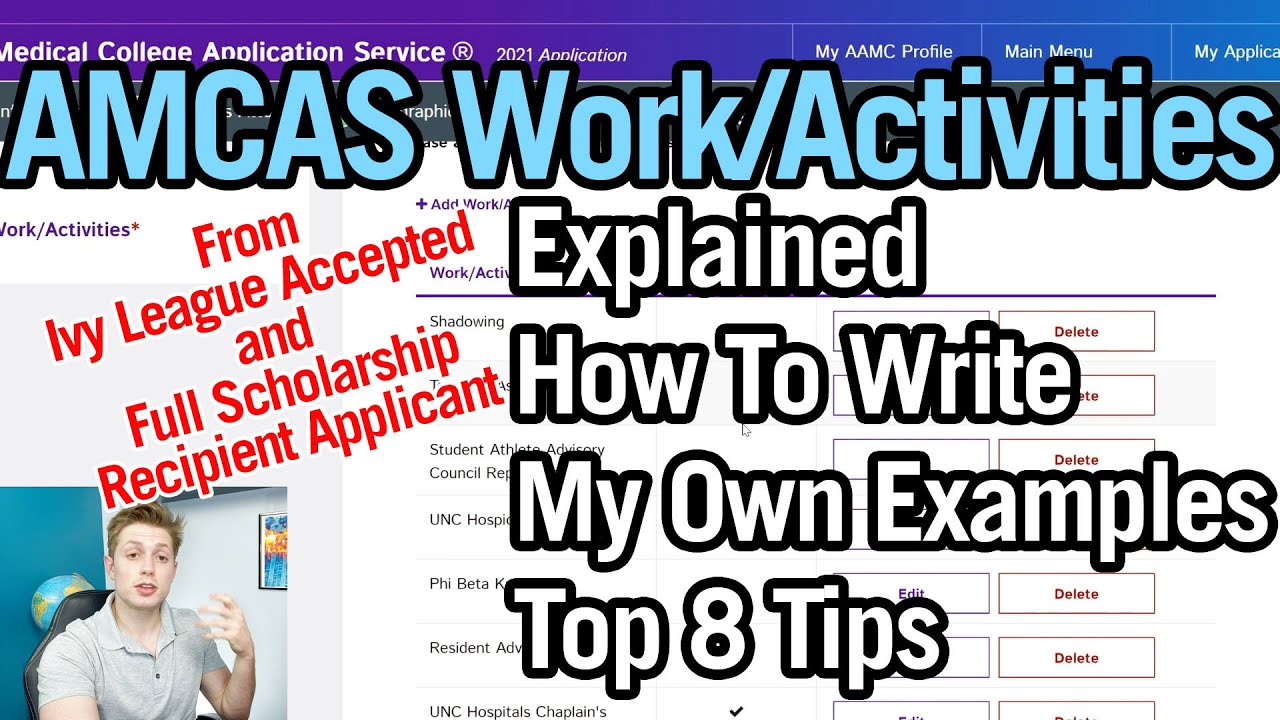 AMCAS  Work and Activities Section IN DEPTH GUIDE: Explained, Examples, and Tips