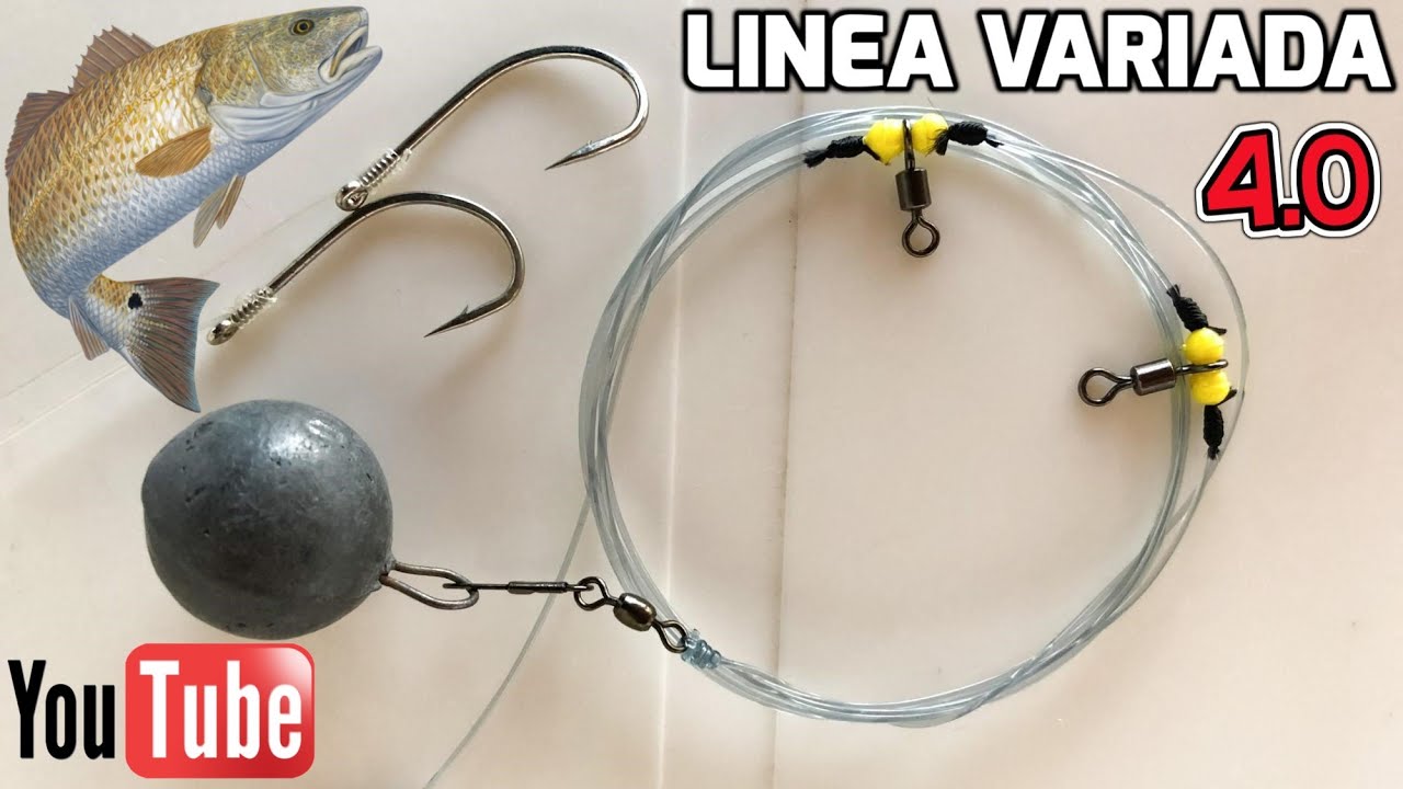 Linea para Pesca Variada 2 (dos) Anzuelos, Aparejo Moderno 4.0