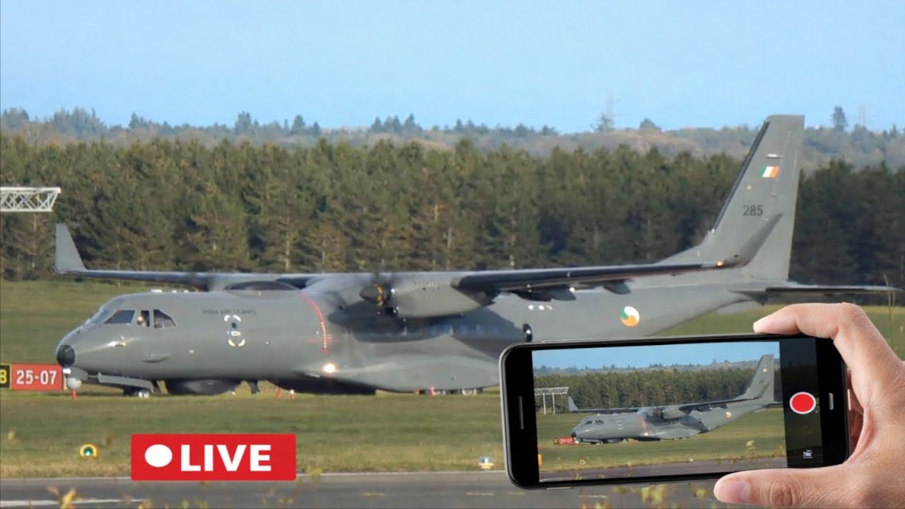 Newcastle Airport - Phone Livestream - Irish CASA C295!