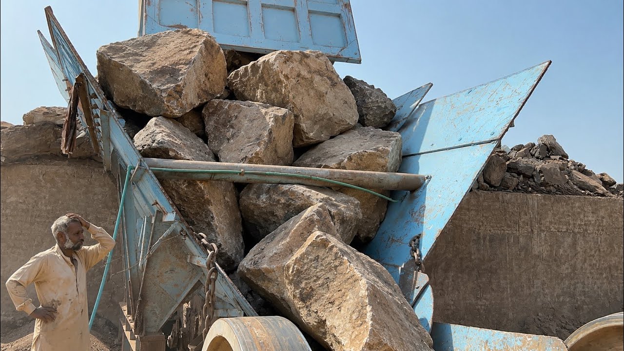 BIG ROCK 🪨 Crusher Machine - FULL Powerfull Process A Giant in Action-Big Rock Crushing