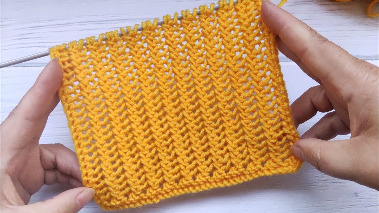 Mesh Knit Stitch Pattern| Netzmuster stricken| Punto traforato ai ferri| Punto de malla a dos agujas