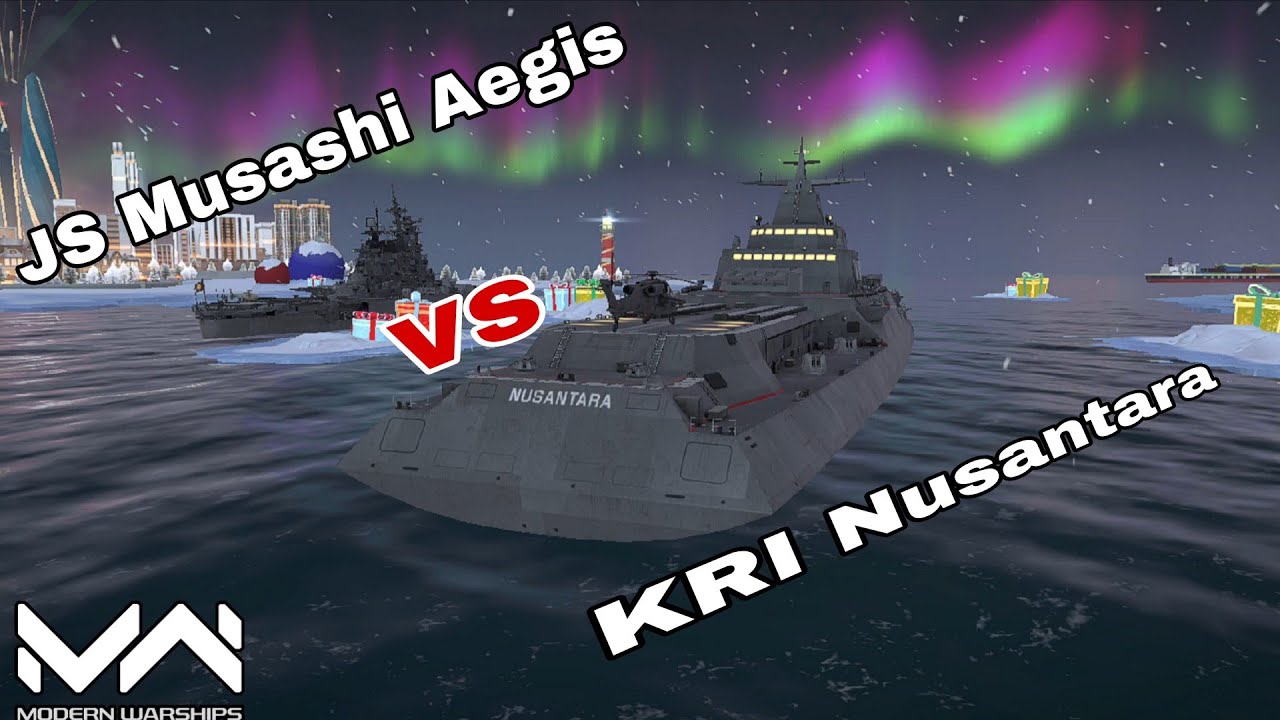 KRI Nusantara VS JS Musashi Aegis | Modern Warships 