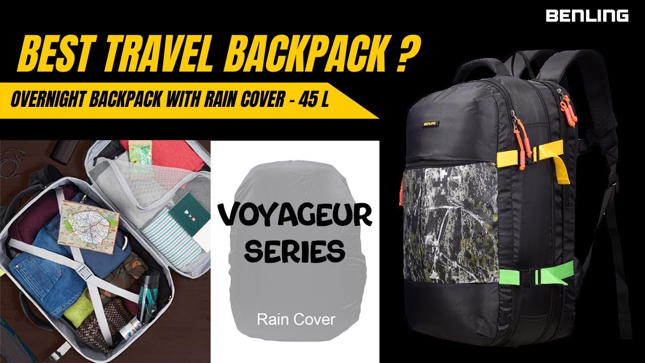 BENLING SK-BL-54 Overnight Backpack with Rain Cover 45 L | Travel Bag | Best Travel Backpack
