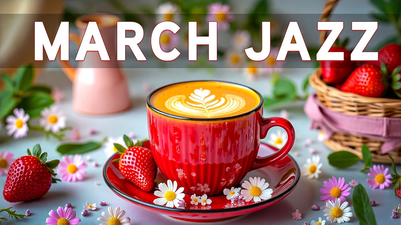 🍓 Sweet March Coffee Jazz ☕ Spring Café Ambience & Soft Bossa Nova for Relaxing & Positive Mood