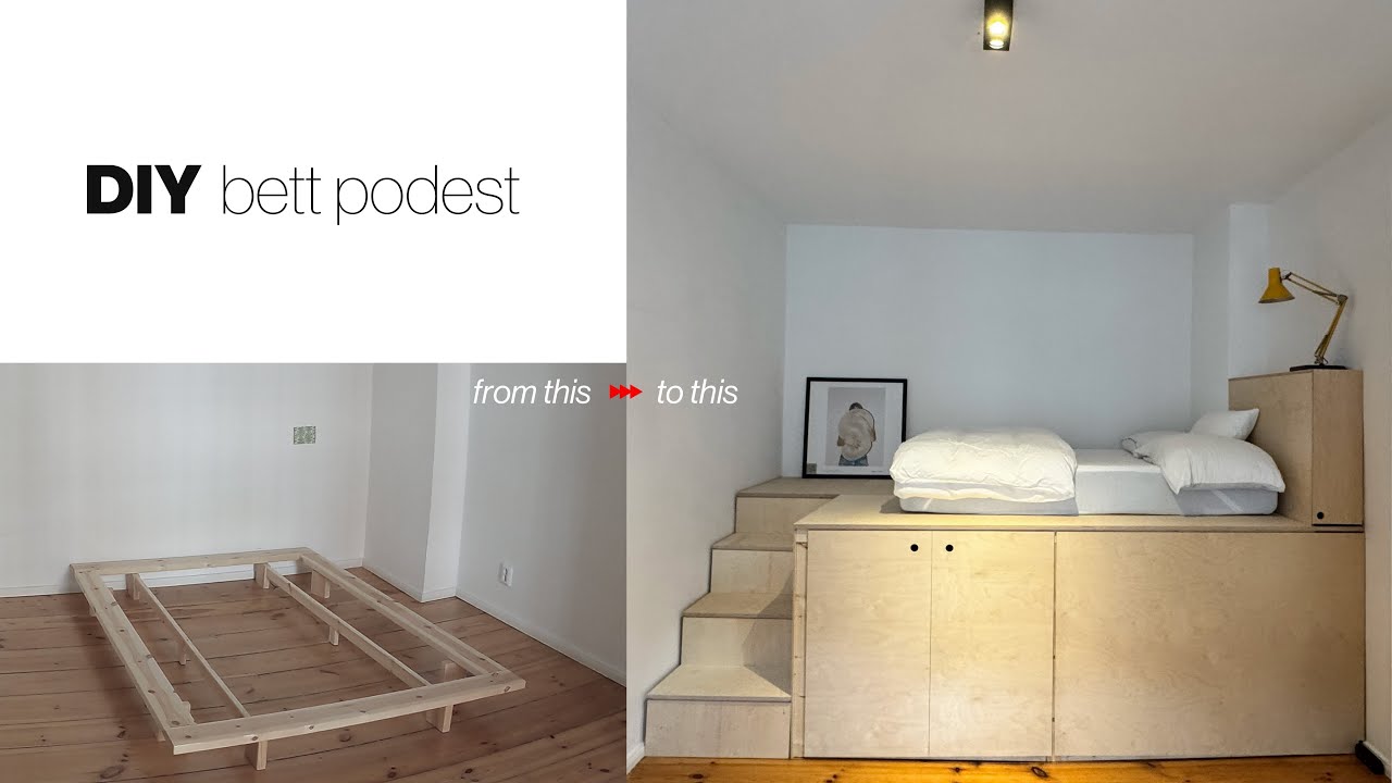 DIY Podest-Bed | Podest-Bett | Cama con almacenamiento | bodega oculta