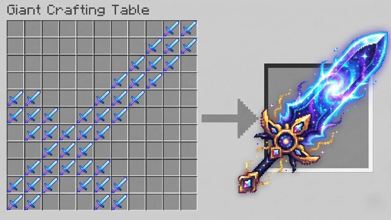 I Made GIANT ITEMS in Minecraft… This Sword is INSANE 😱