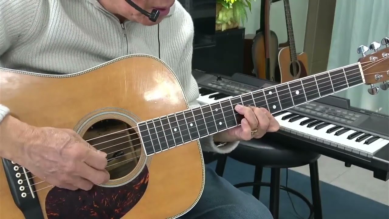 🎸🌈너와나의고향(나훈아){강의동영상}[중급반~고급반]연습용(멜로디~오브리카토~스트롬~베이스런~)[컴비내이션][Cmajorkey]🎵[Trot](울산굿모닝기타드럼올겐학원장)《최명철》