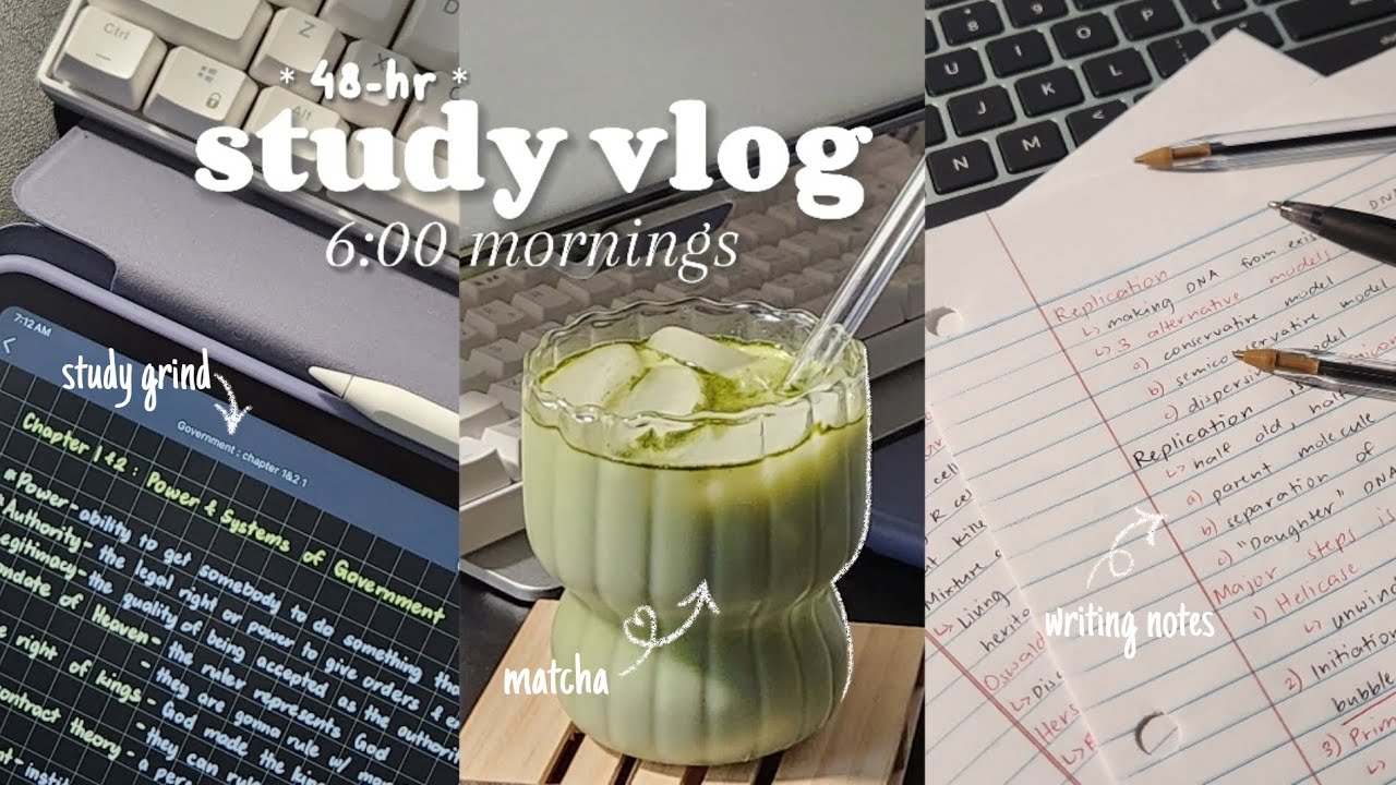 48-hour study vlog | study grind, writing notes, projects & assignments ft. newyes | shs