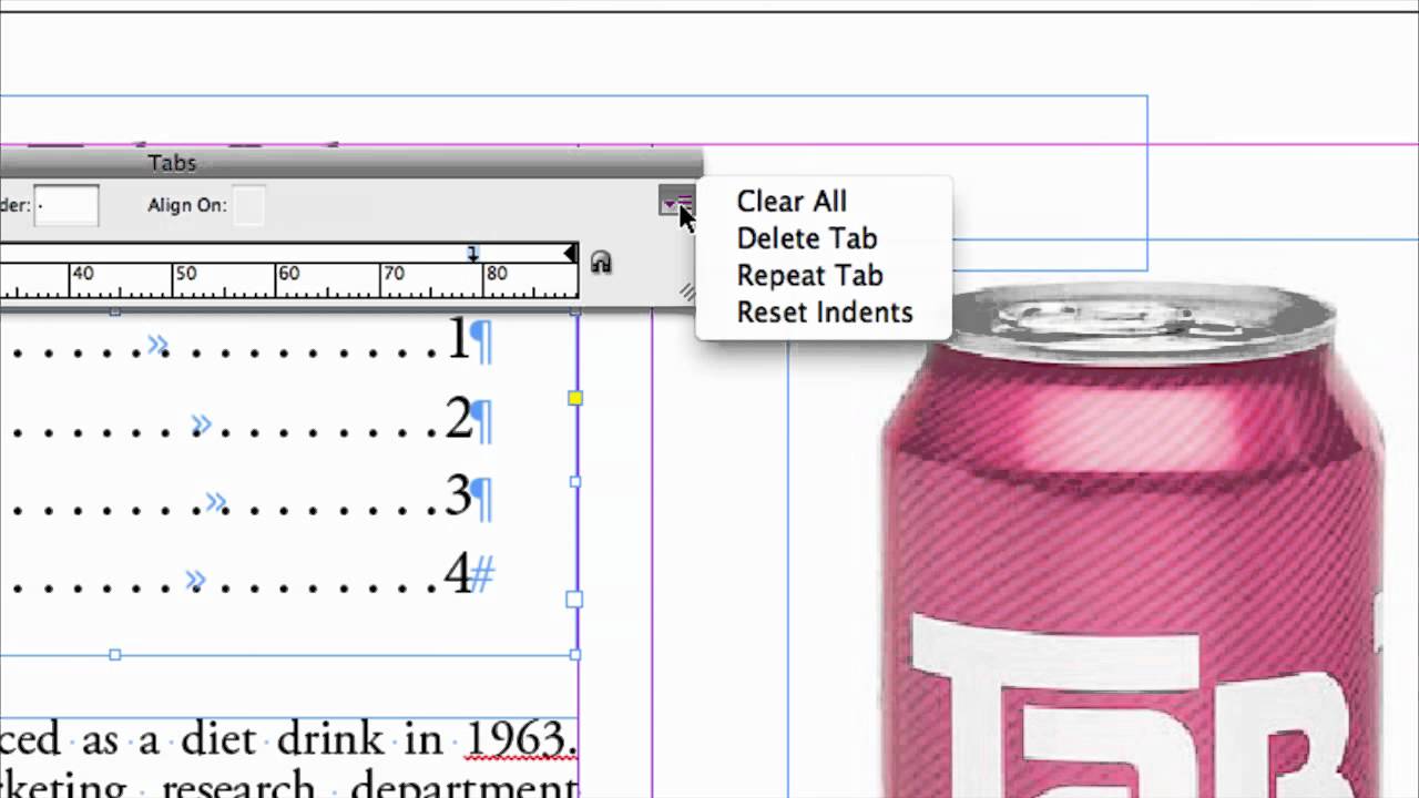 Setting Tabs InDesign (No. 90)