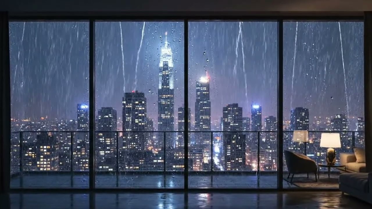 Clear Your Mind Completely with Thunderous Rain at Night
