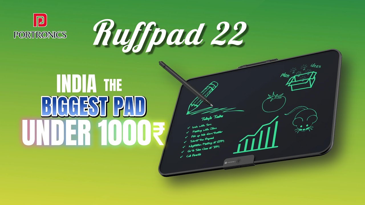 Portronics Ruffpad 22 | India's Biggest Writing Pad | LCD Digital Slate| Unboxing