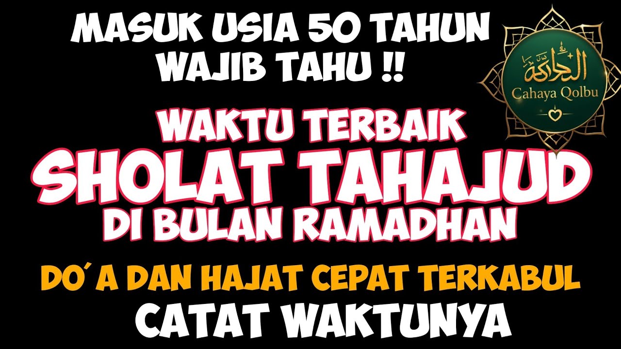 MasyaAllah❗Inilah Waktu Terbaik Sholat Tahajud Di Bulan Ramadhan, Doa Dan Hajat Cepat Terkabul