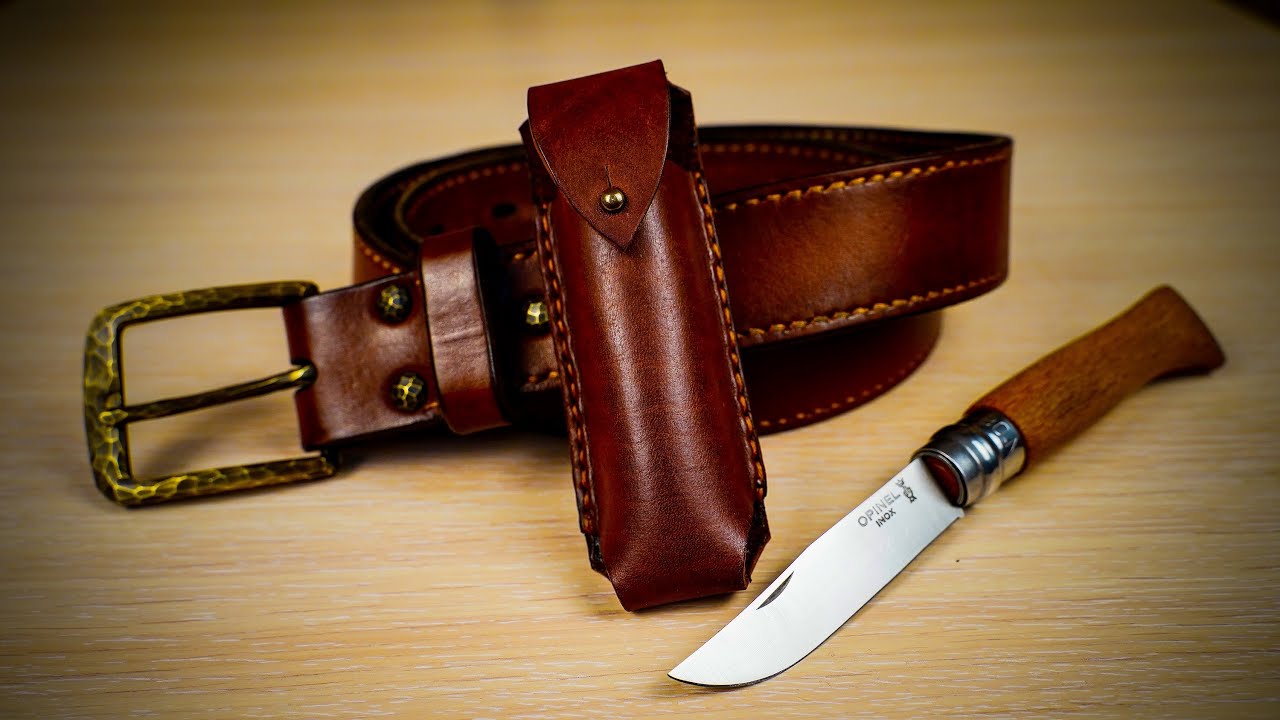 Ножны для складного ножа опинель своими руками / how to make a sheath for a folding knife opinel