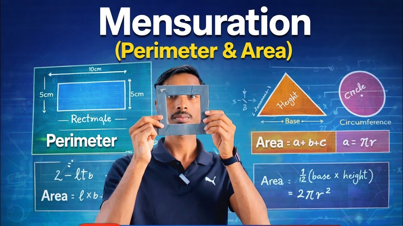 Mensuration ( Perimeter & Area) #learn #maths #formula1 #mensuration #education 