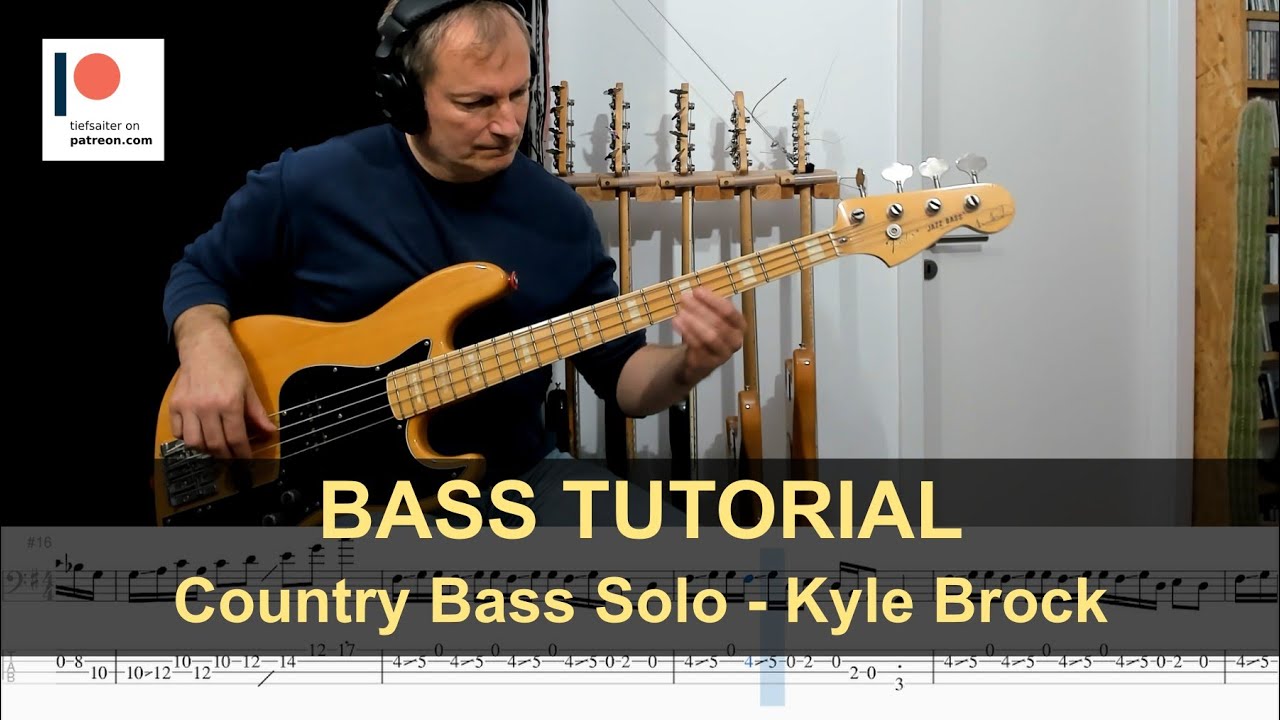 Country Bass Solo - Kyle Brock | Bass Tutorial (Sheet + TABs)