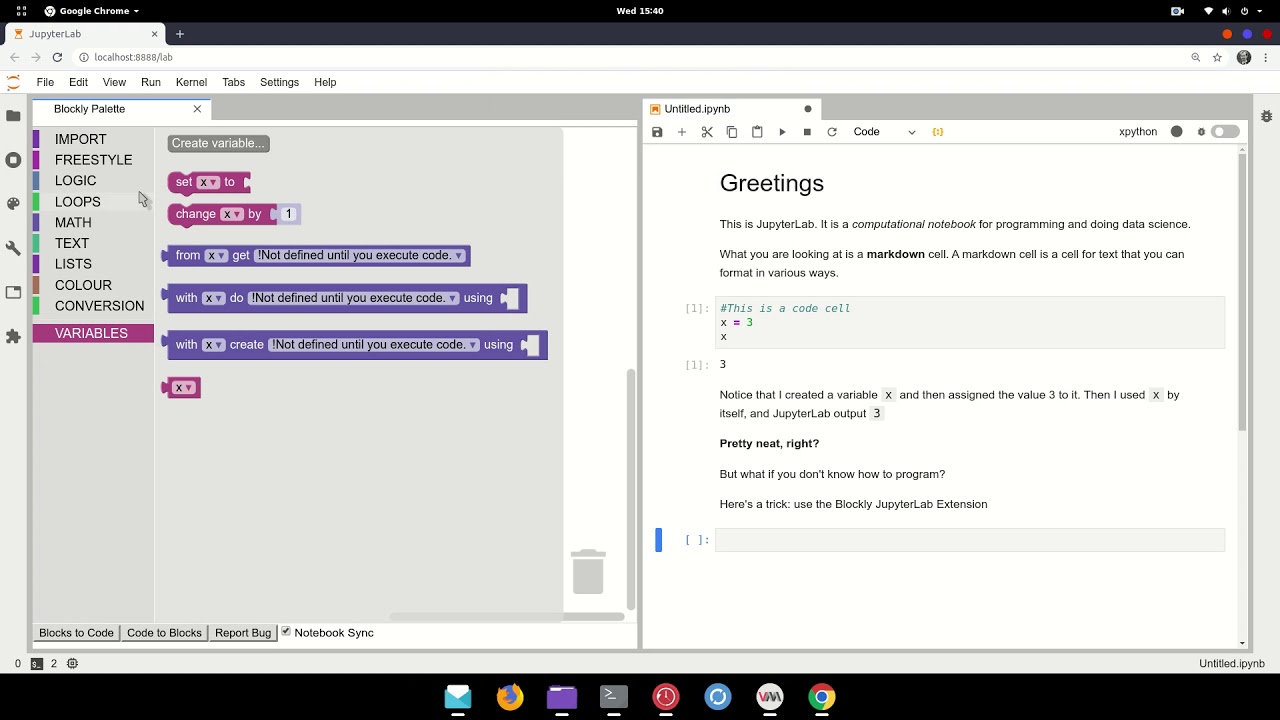 Blockly JupyterLab Extension  - Data Science Example