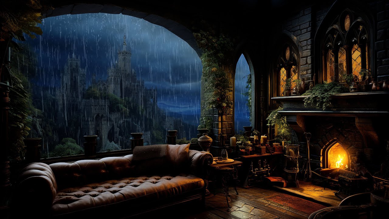 Soothing Rain Sounds for Sleeping - Fall Asleep Instantly with Rain in Castle - Insomnia, Relax
