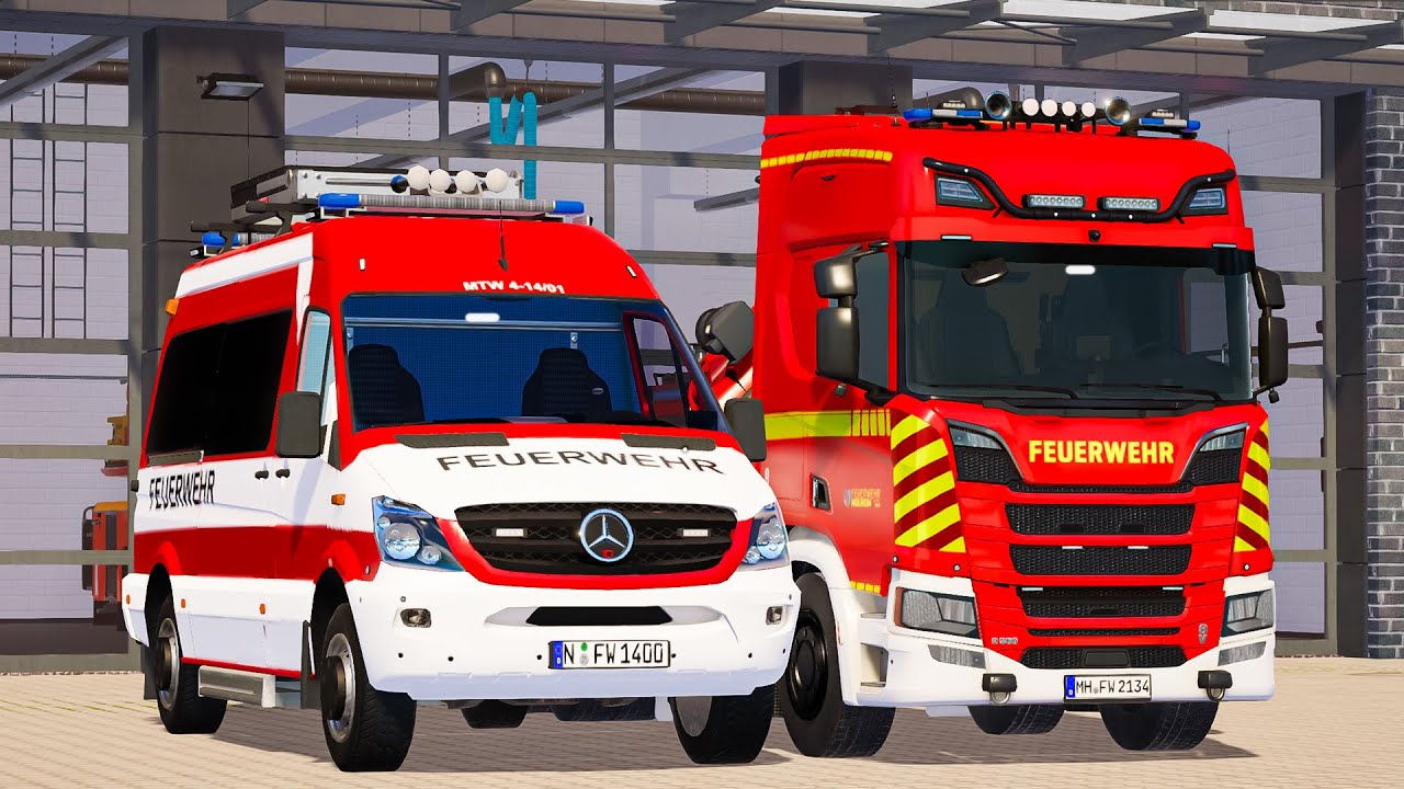 Emergency Call 112 - Nürnberg Swap Body Vehicle and Firefighter Rapid on Duty! 4K
