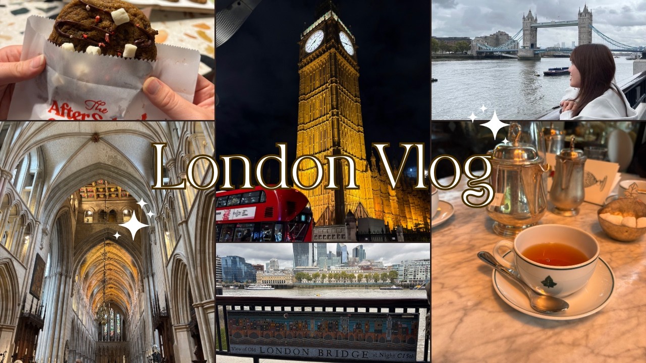 【ロンドンVlog🇬🇧①】街が可愛すぎた🤎🫖定番観光とグルメ🍴｜アブダビ経由ロンドン旅✈️