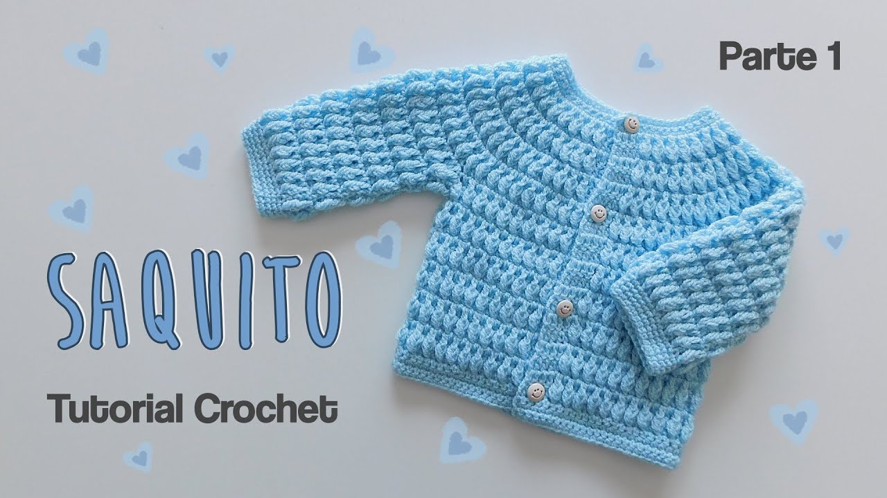 Saquito abierto, Jersey, Sueter para Bebe a Crochet  Parte 1 de 2