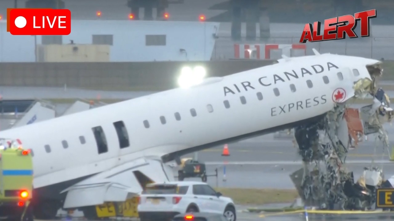 Breaking Live: First Responders On Scene At LaGuardia Airport After Air Canada Plane Crash