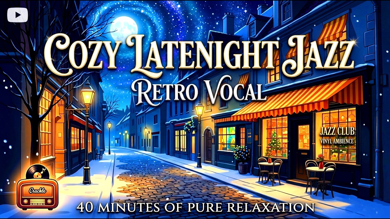 🌙 Cozy Late Night Jazz | Warm Retro Vocal Jazz with Vinyl Crackle Ambience