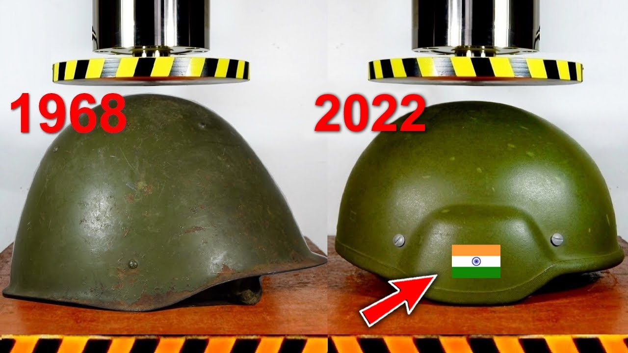 HYDRAULIC PRESS VS OLD AND MODERN ARMY HELMET | कौन सा ज्यादा ताकतवर है?