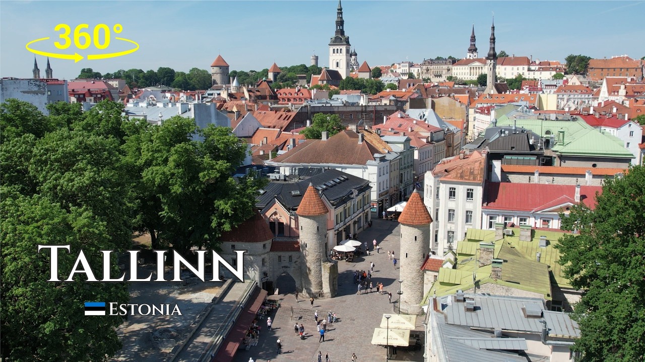 🇪🇪 Tallinn Old Town, Estonia &ndash; 360&deg; VR Aerial Tour &ndash; Medieval Baltic City