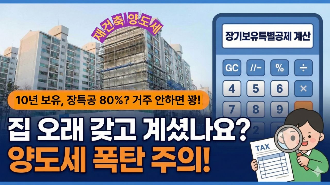 재건축 아파트 양도세, 장특공 '실거주 2년' 안 채우면 수천만 원 날립니다! (조합원 필수 시청)ㅣ장특공 최대 80% 받는 실거주 입증 3단계
