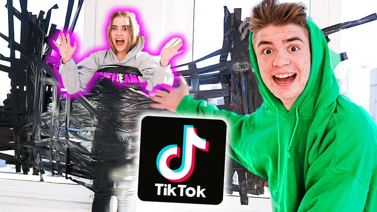 DUMME TIKTOKS NACHSTELLEN (isabell wird an die wand geklebt)