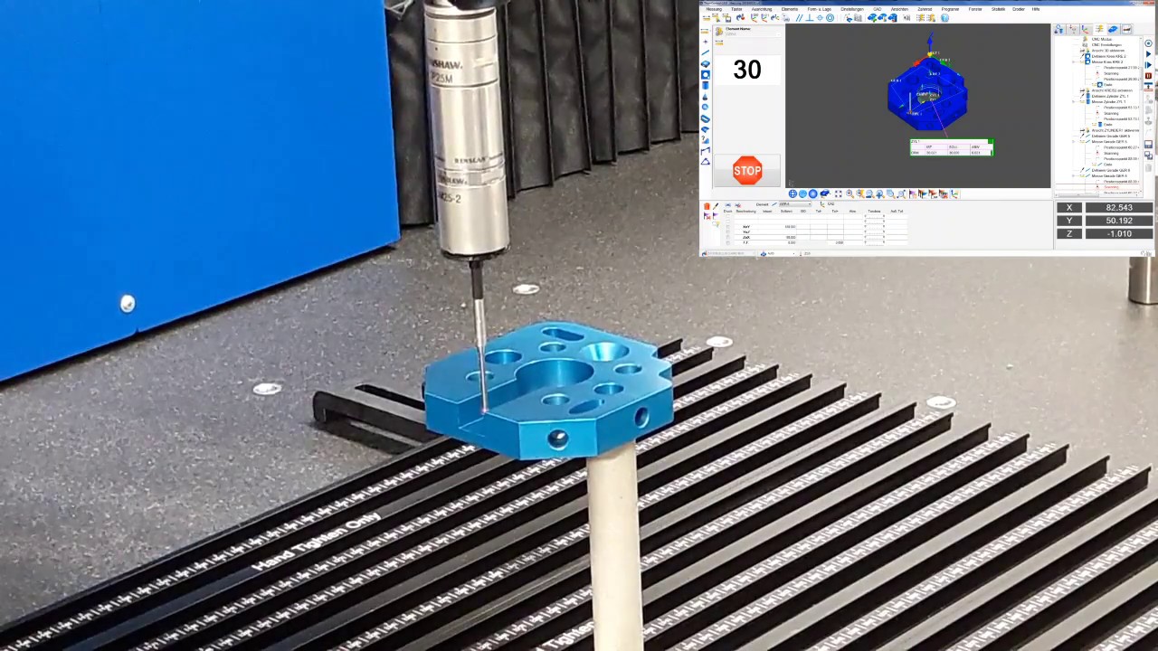 CNC Messmaschine von THOME Präzision vermisst vollautomatisch ein Frästeil