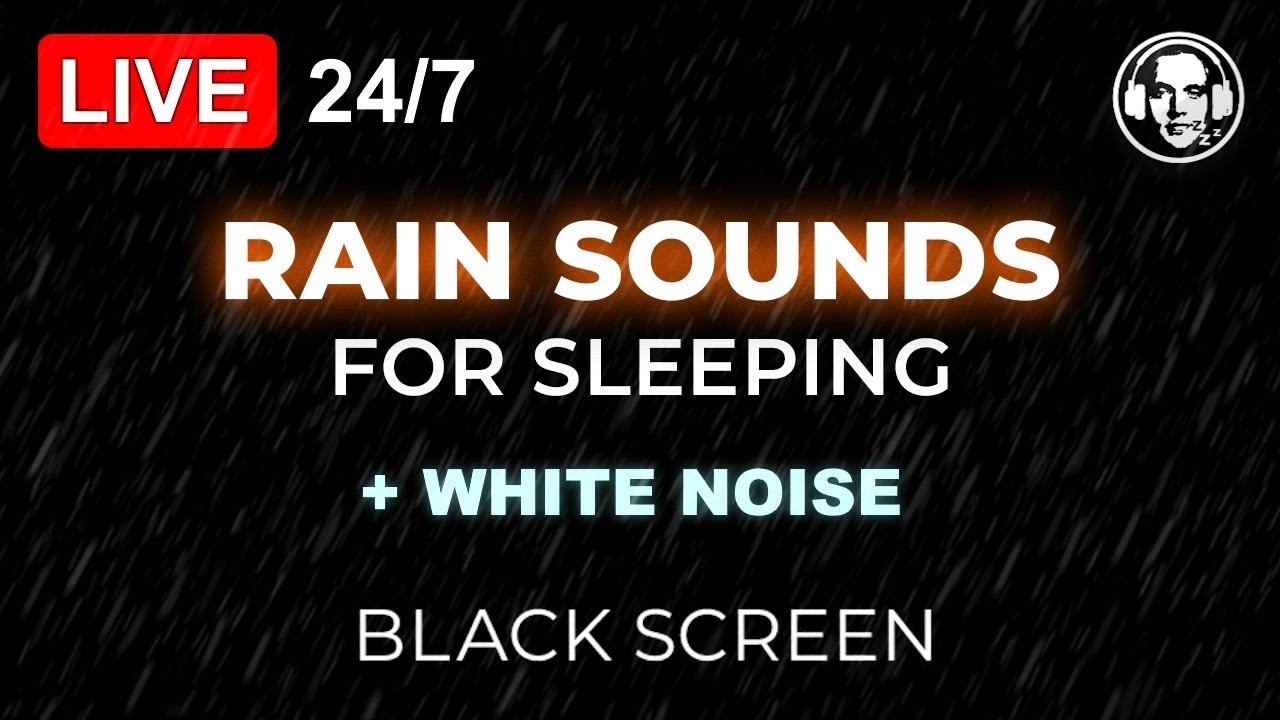 🔴 Rain Sounds 🌧️ & White Noise for Sleeping 💤 BLACK SCREEN ⬛ Sleep FAST & Block Noise - Live 24/7