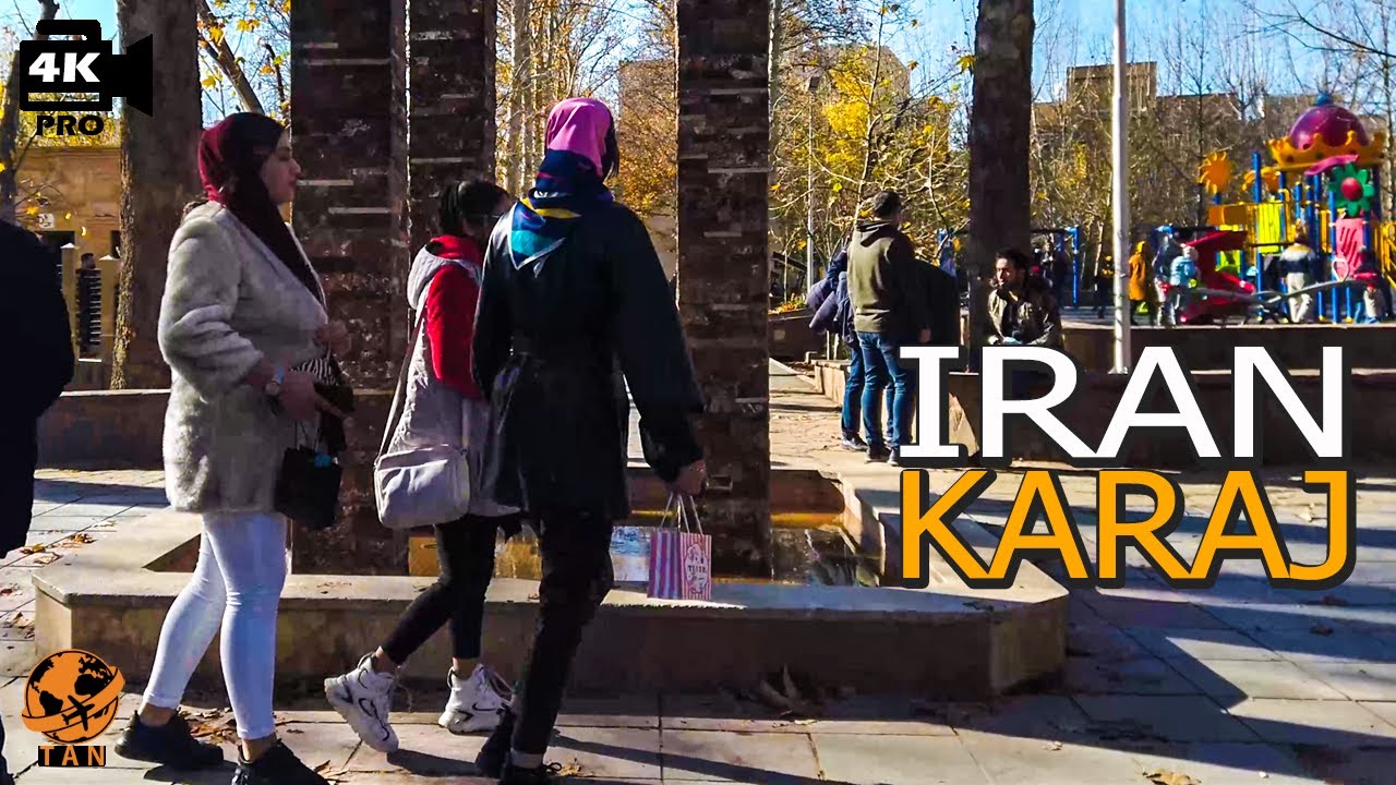 Iran Karaj Walking Tour on Fateh Garden in Karaj City Iran Walk 4k