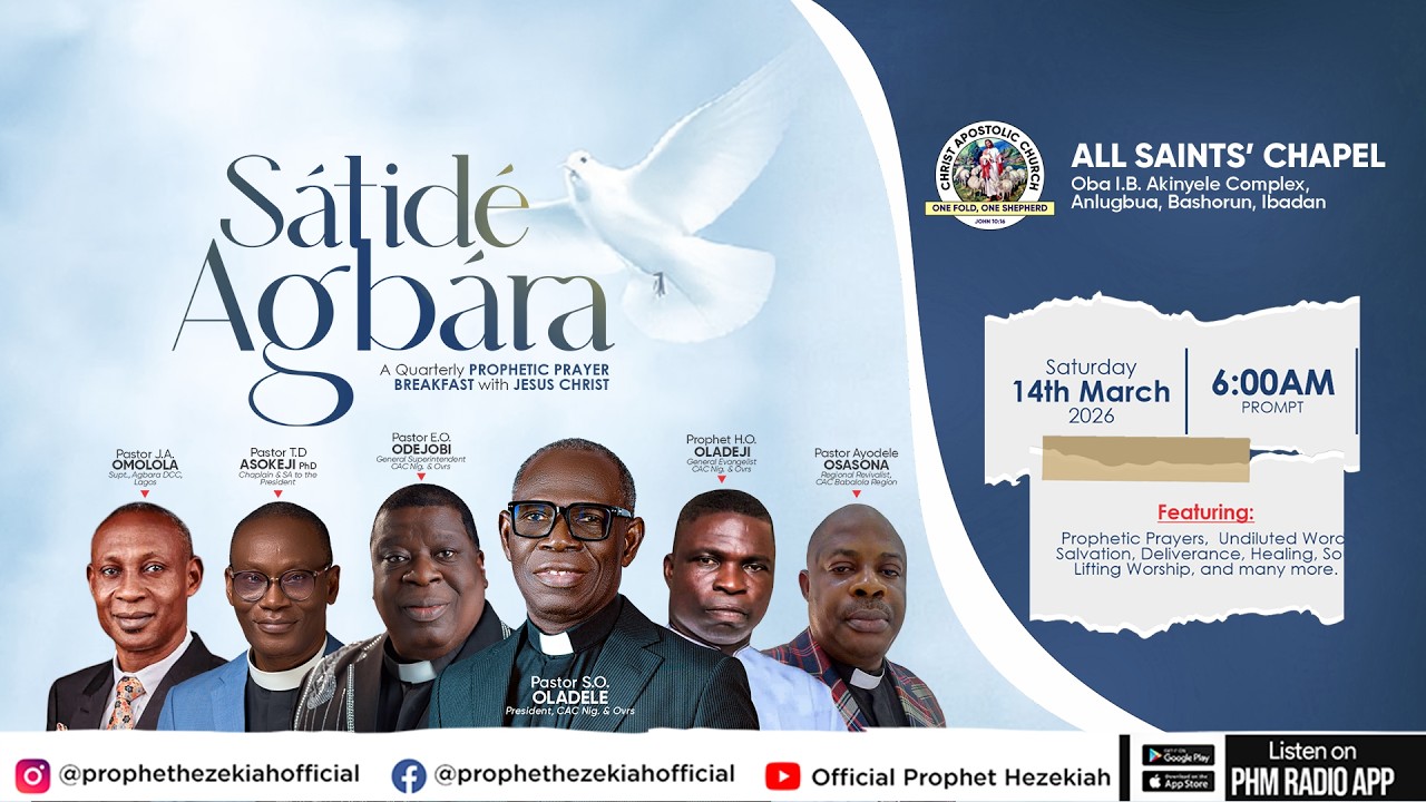SÁTÍDÉ AGBÁRA || ALL SAINTS’ CHAPEL QUARTERLY PROPHETIC PRAYER BREAKFAST || PROPHET HEZEKIAH LIVE