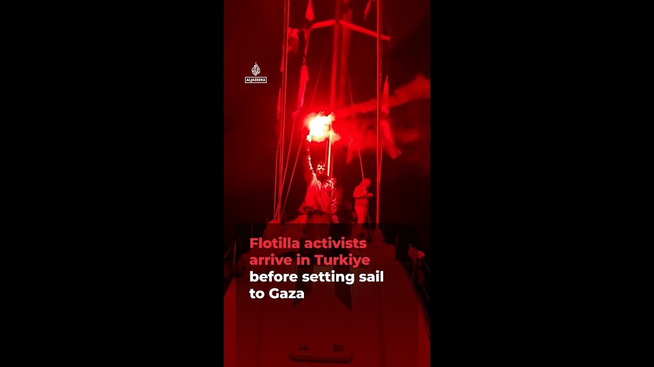 Flotilla activists arrive in Turkiye before setting sail to Gaza | AJ#shorts