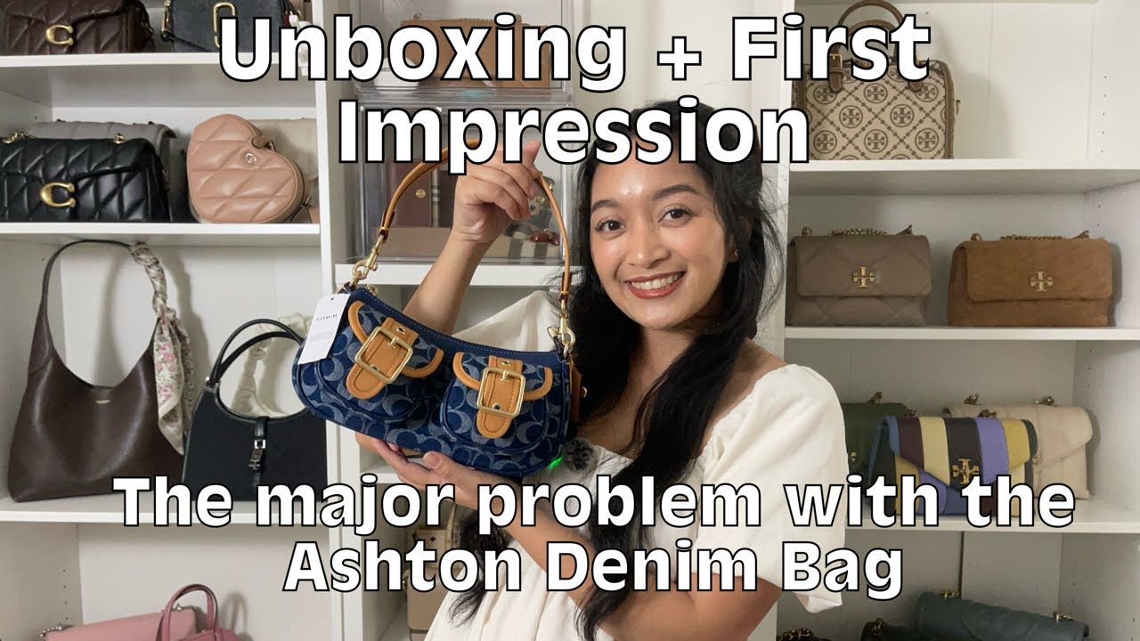 Coach Ashton Denim Bag Unboxing + First Impression | Faulty design? | Coach Outlet