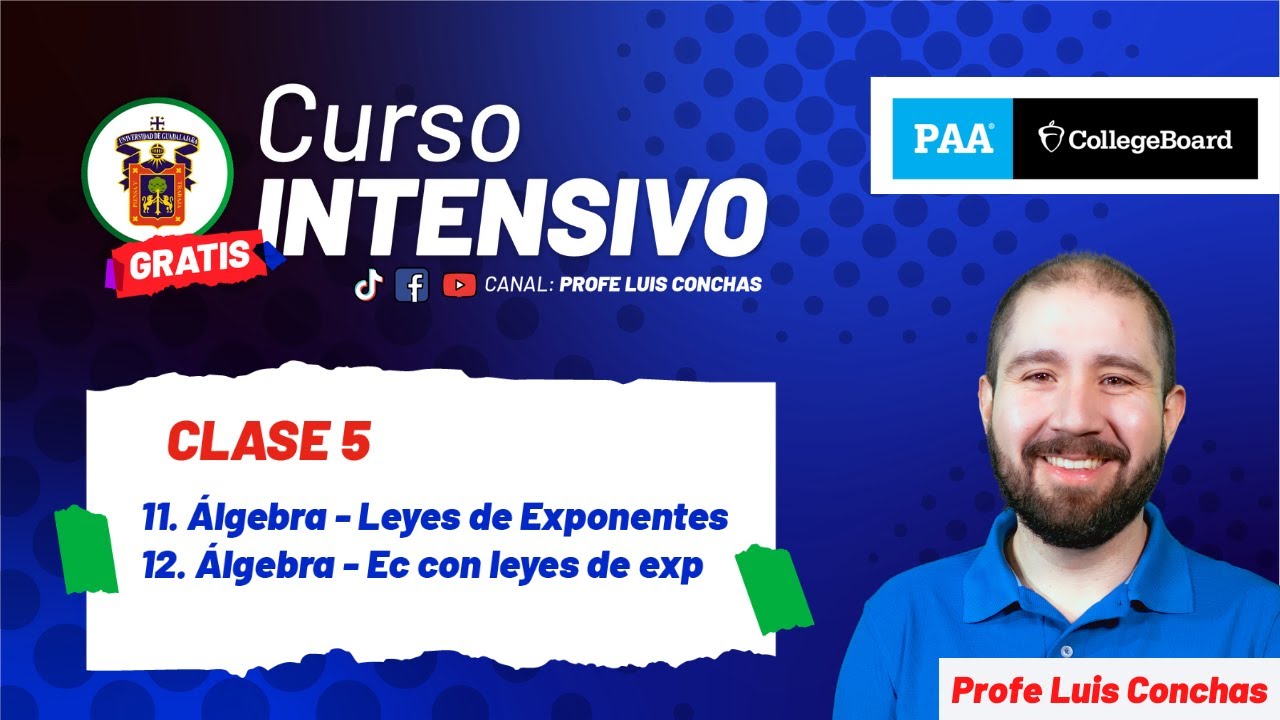 🔴Clase 5 – Leyes Exponentes -- Curso INTENSIVO PAA // UDG // ITAM // ITESM