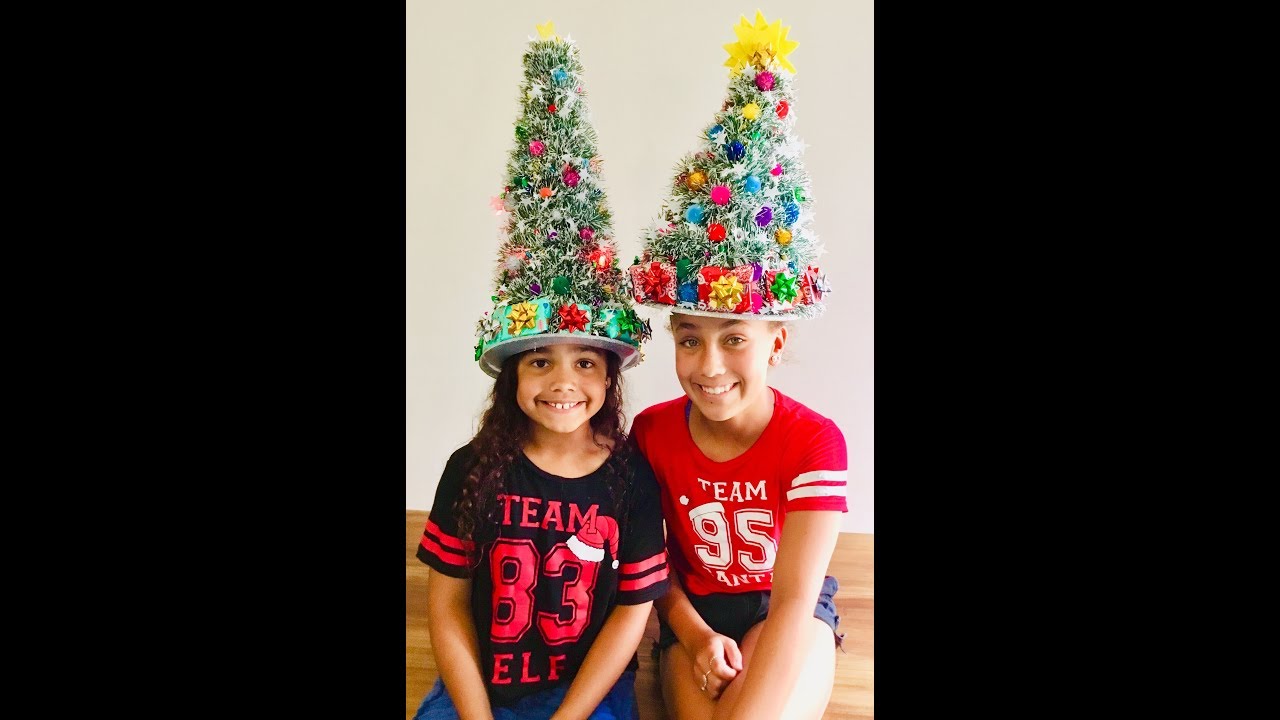 DIY Christmas Tree Hat!🌲🎩 #DIY #Sister&rsquo;s #Fun💜