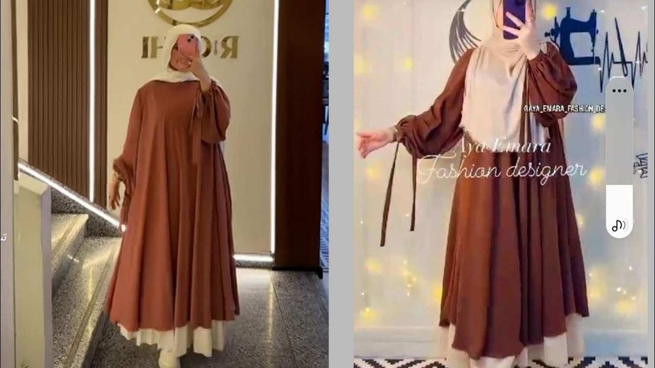 تفصيل ادناء كلوش بكم رجلان ترند المحجبات بطريقه بسيطه جدا للمبتدئين