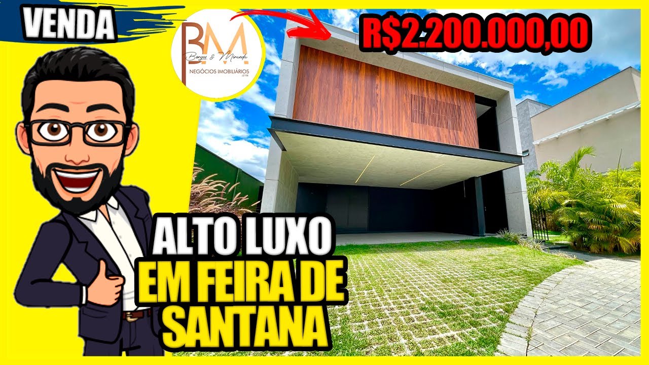 UMA CASA DE ALTO LUXO COM ESTRUTURA CONTEPORÂNEA NO CONDOMÍNIO RESERVA BANGALAY EM FEIRA DE SANTANA