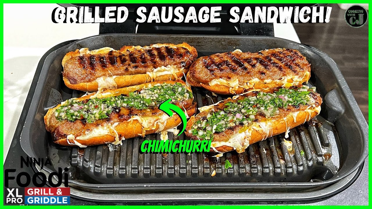 СЭНДВИЧ С ЖАРЕНОЙ КОЛБАСОЙ НА ГРИЛЕ NINJA FOODI! Рецепты Ninja Foodi Grill!