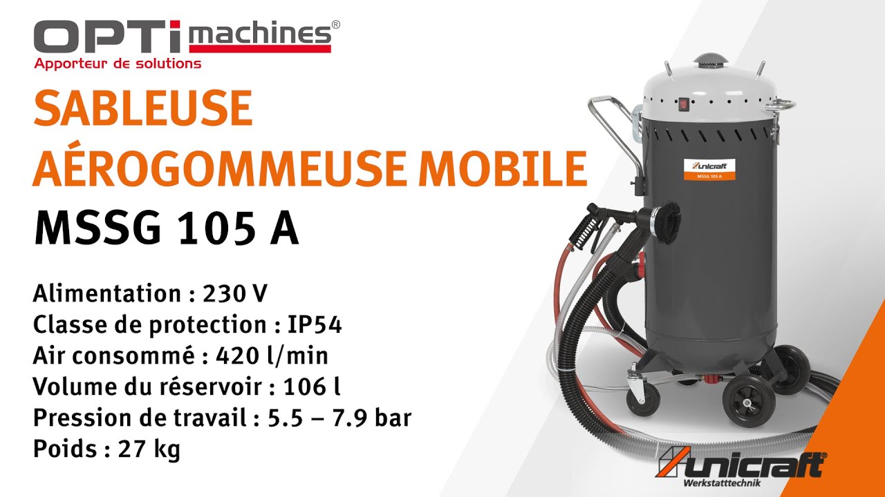 Sableuse aérogommeuse Unicraft MSSG 105 A