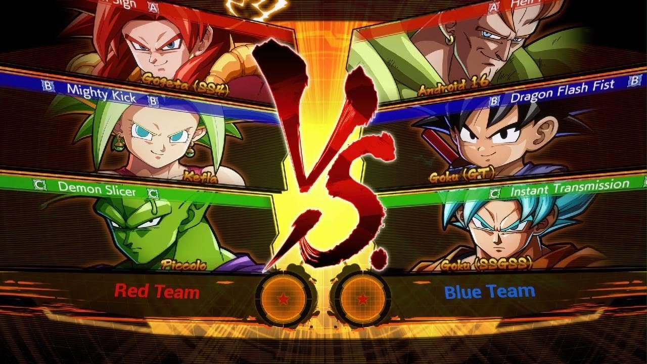 DBFZ: Gogeta (SS4), Kefla, & Piccolo vs. Android 16, Goku (GT), & Goku (SSGSS)